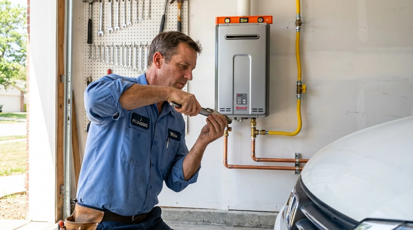 Tankless water heater installation by a Johns Plumbing LLC plumber in Montgomery Village